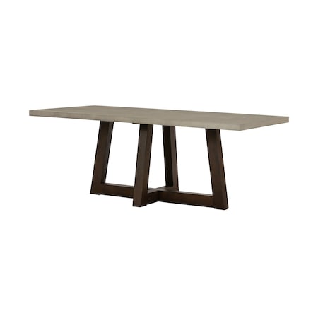 Armen Living Elodie Gray Concrete and Dark Gray Oak Rectangle Dining Table LCELDICCGR